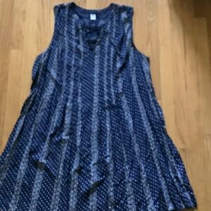 Old Navy Navy Blue Patterned Tank Dress